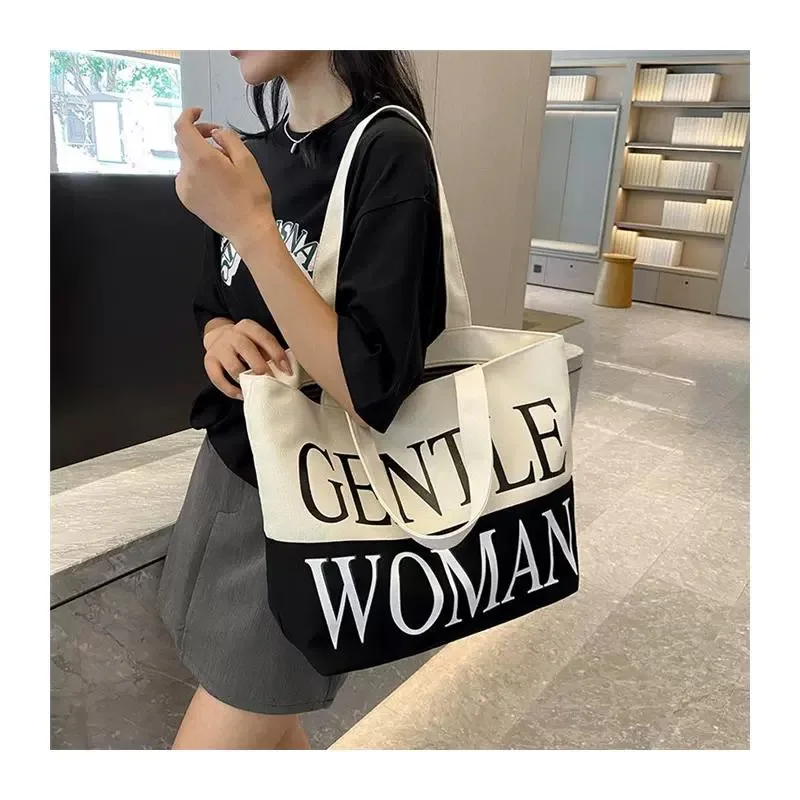 Eco Handbag For Women Fabric Fashion Bag Blank Cloth Shopping Tote Bag With Custom Logo Canvas Hand Bag