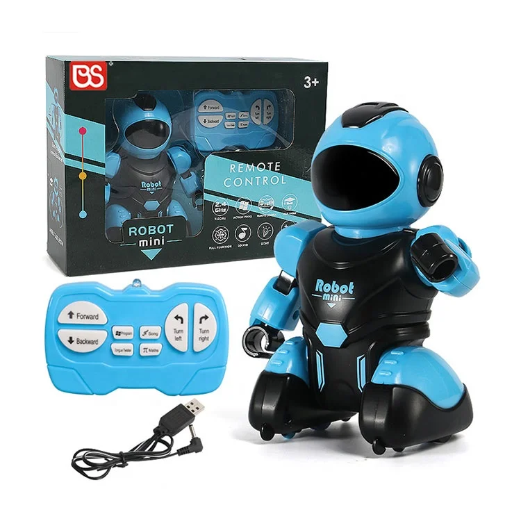 BS Toy 2.4G Remote Control Mini Electric Robot Light And Music Walking Talk Show Dancing 3 Color Intelligent Robot Toy For Kid