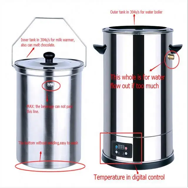 Electrical Stainless Steel Double Wall Milk Boiler Digital Farm Milk Dispenser Hot Machine