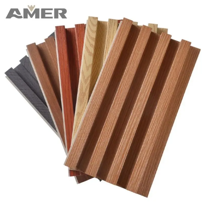 Amer Factory price Modern Wpc Exterior Outdoor Decorative Wood Plastic Composite Wall Panel The Great Wall Siding Ceiling Panel