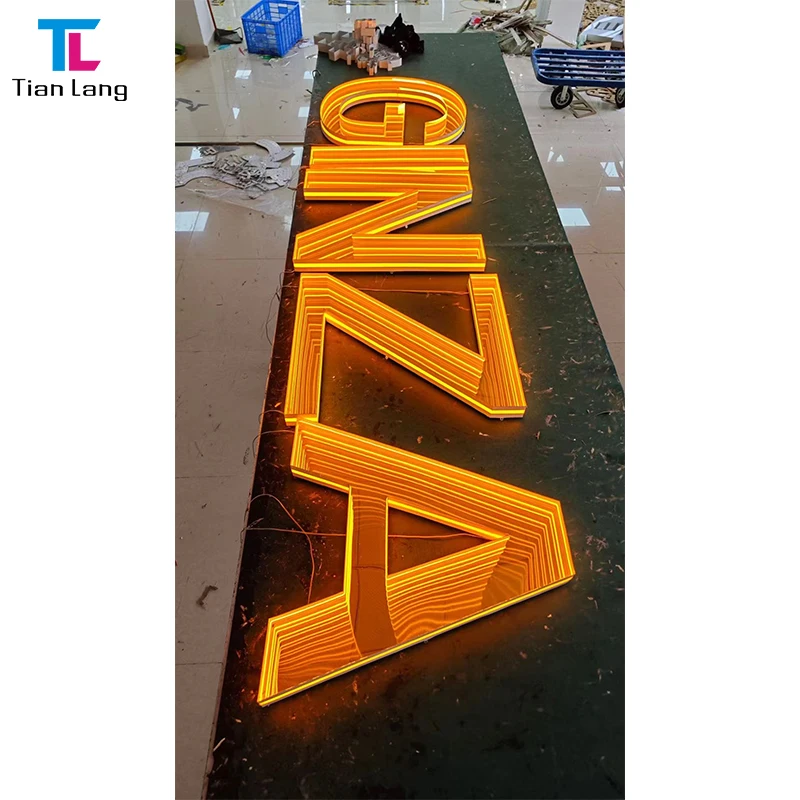 personalized magic Glass 3D custom Customized Infinite mirror led neon Numbers light signs