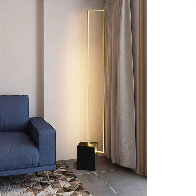 Modern minimalist model room floor lamp designer art creative living room study decoration vertical square lamp