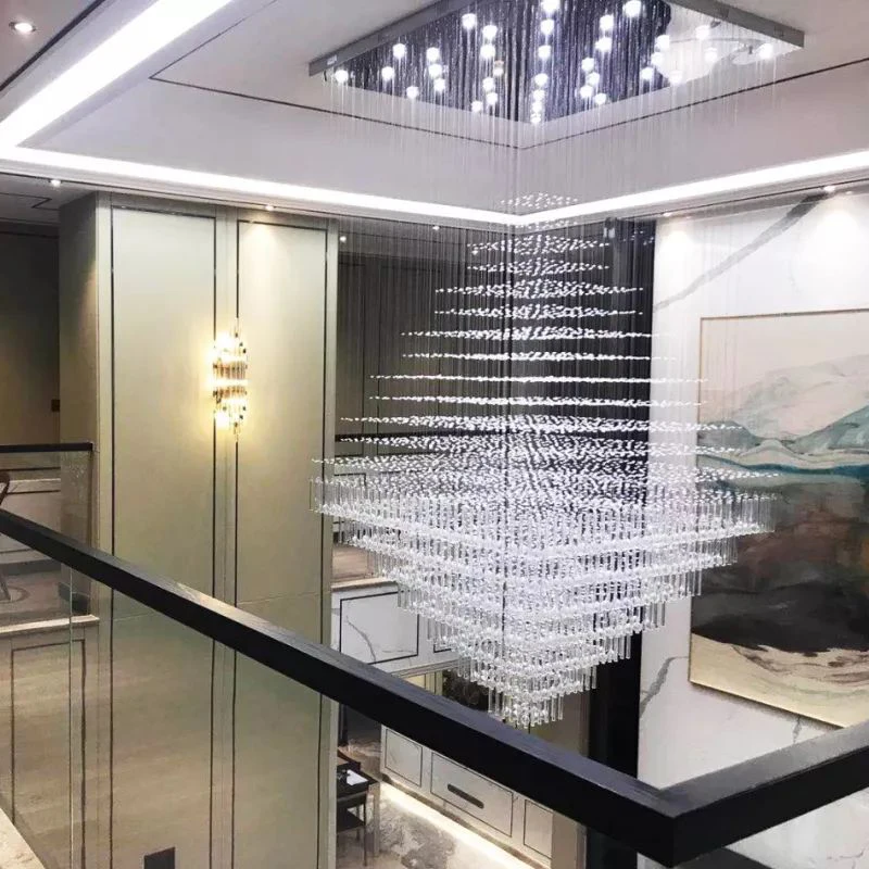 Contemporary Gold White Hanging Lighting Fixture Decoration Hotel k9 Crystal Luxury LED Chandelier