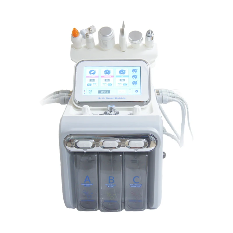 2024 New Arrival 6 IN 1 Oxygen H2o2 Small Bubble RF Deep Clean Micro Dermabrasion Wrinkle Remover Facial Machine