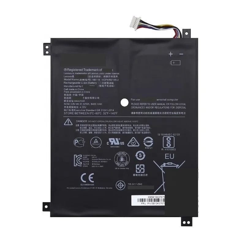 Новый аккумулятор NB116 для Lenovo IdeaPad 100S 100S-11IBY 5B10K37675 0813001 1ICP4/58/145-2 31 92 В 8400 мАч
