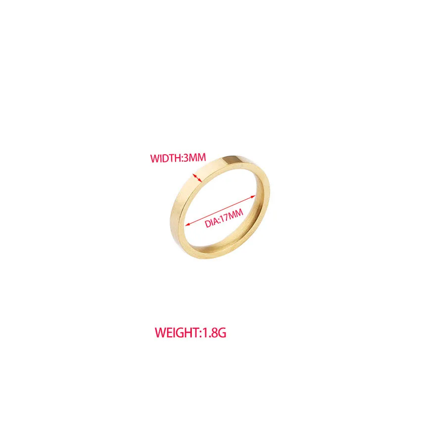 Wholesale Customized Name Mirror Titanium Steel Glossy Ring 3mm Personalized Tail Ring High-end Couple Ring