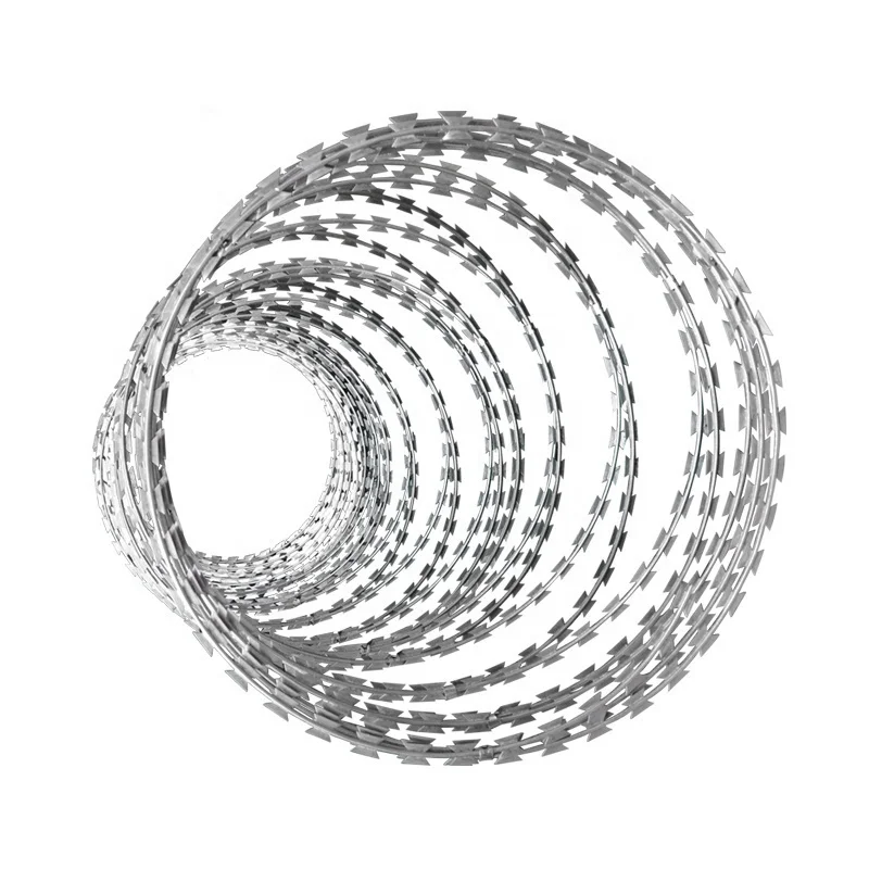 Hot Dipped Galvanized Stainless Steel PVC Coated  Prison Razor Barbed Wire Fence Price per Roll