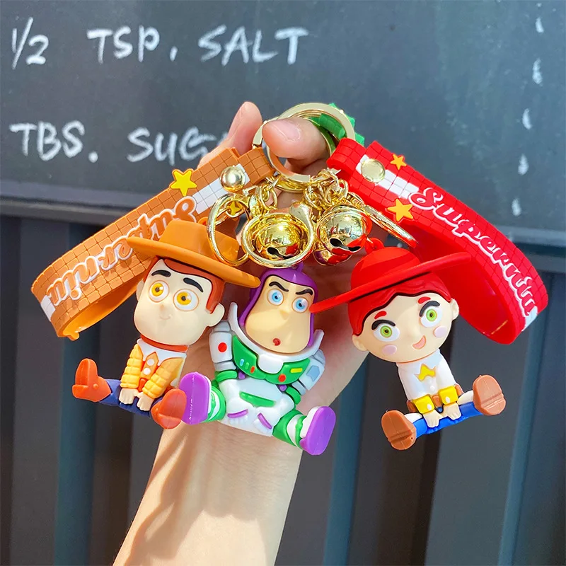 New Anti-Lost Car Key Bag Accessories Cute PVC Soft Rubber Key Ring Lovely Cartoon Toy Key Chain 3D Doll Pendant Keychains