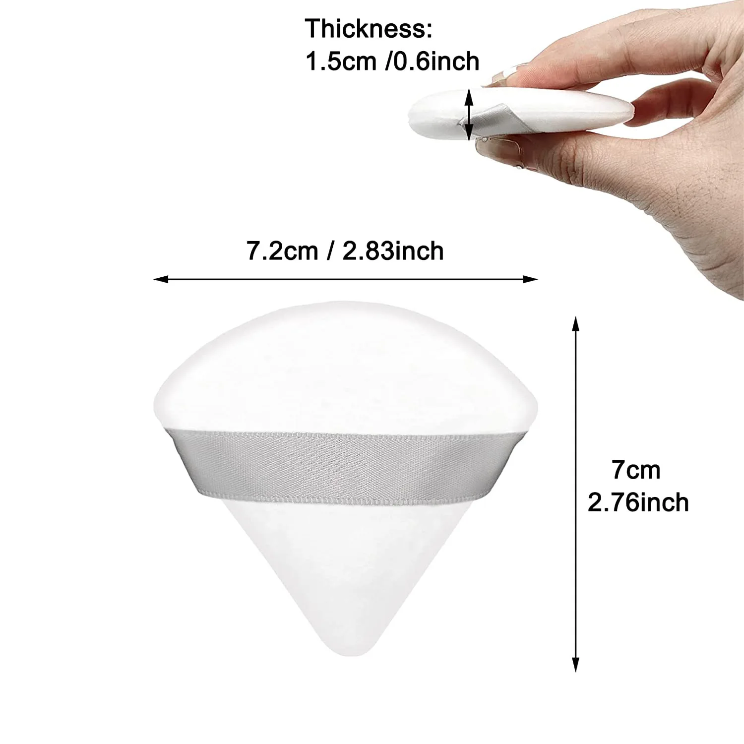 Custom Logo Dry White Black Face Triangle Soft Cosmetic Puff Pure Cotton Makeup Face Powder Puff