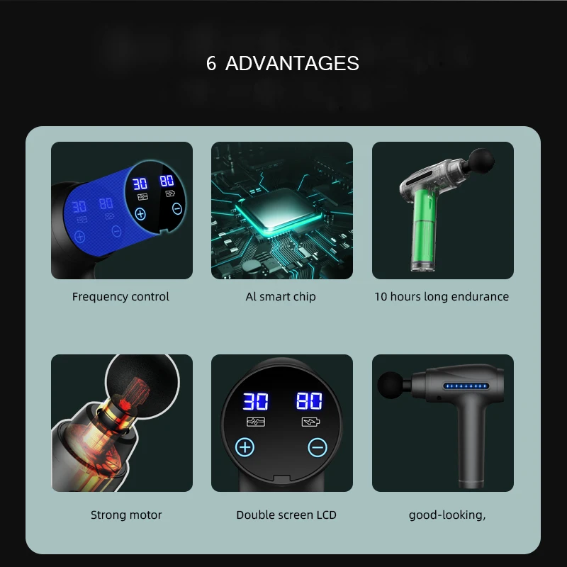 Cordless Handheld Deep Muscle Massager gun Vibration Pain Relief Massage Device Mini Fascia Gun