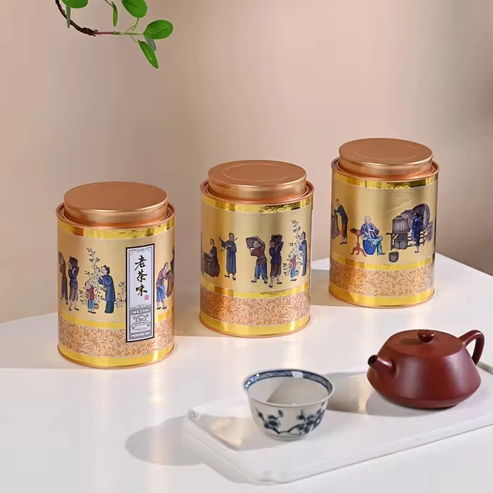 new design tea cocoa powder craft paper cylinder packaging albumen powder luxury craft cardboard cans with aluminum lid