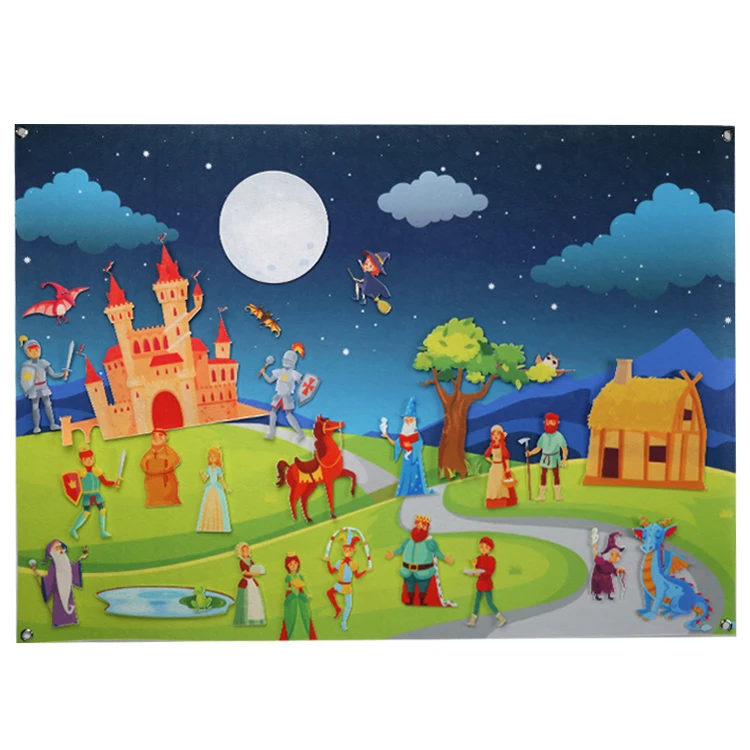 New Design DIY Felt Story Board busy board Set for kids toys Preschool Children Toddlers hanging Wall Storytelling Fairy tale