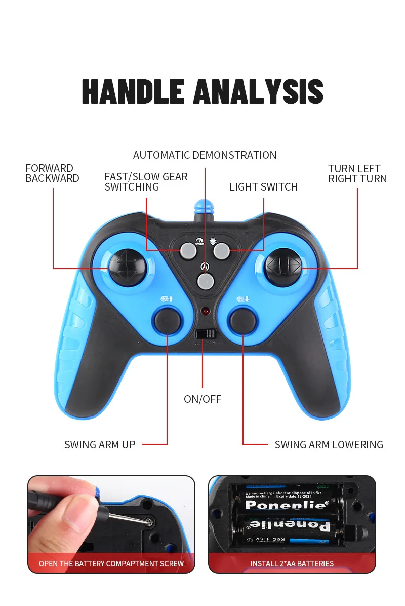 2.4G Rc Stunt Car With Music And Light Radio Control Climbing Drift Toys Hand Controlled Gesture Six-Wheeled Rc Car