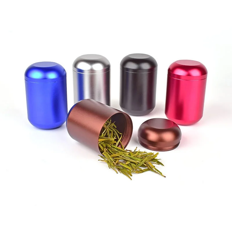 metal canister tea can 60ml Rose gold small size metal tea coffee tin can free sample Tea Tin