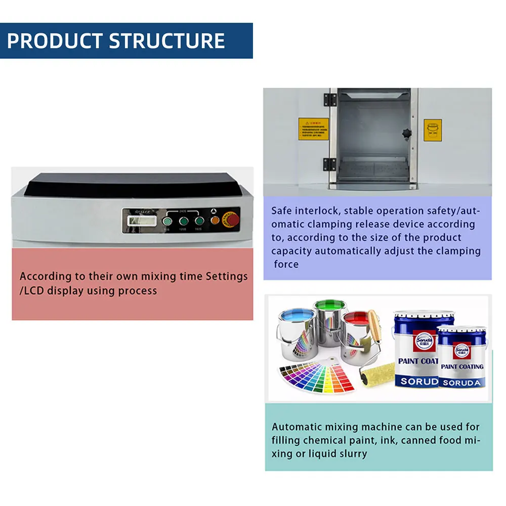 Pneumatic Automatic Paint Mixer Machine 5 Gallon Paint Shaker  Liquid Ink Dye Chemicals Mixing Machine