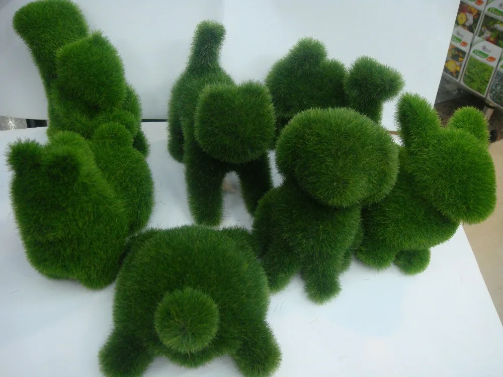 
Hanturf Green Artificial Grass Animals handmade flocking crafts 