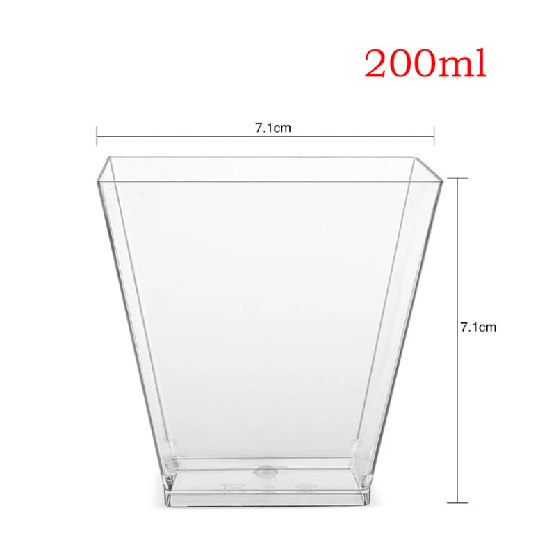 60ml120ml150ml square trapezoidal PS hard plastic transparent dessert cup mousse/pudding/packaging cup