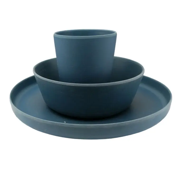 Eco-friendly bio-based kids tableware set/kids dinnerware set kitchen bamboo fiber plates