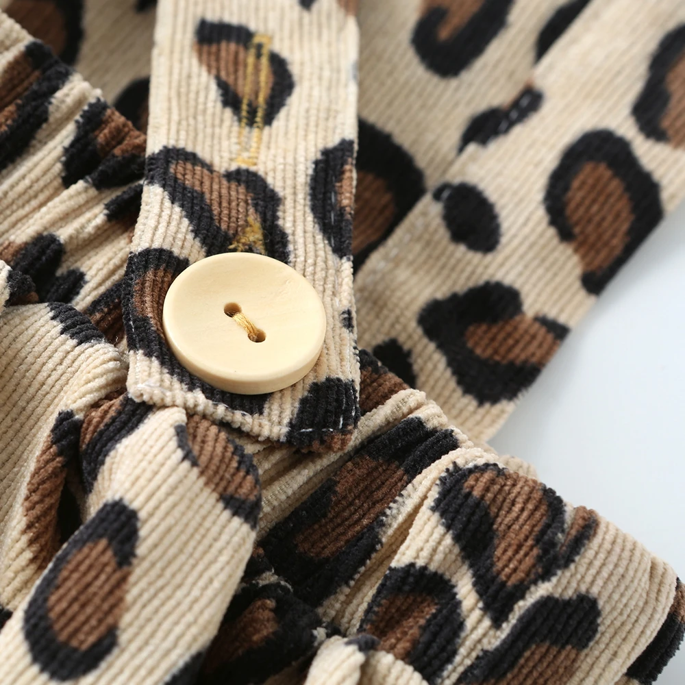 
Shijun Baby Clothes Corduroy Baby Bloomers Leopard Baby Bloomers and Headband Set 