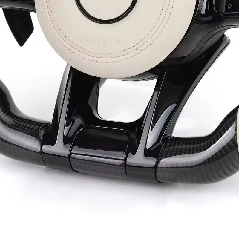 Custom Volant Lenkrad Half Leather Carbon Fiber Steering Wheel for Mercedes Benz W203 W204 W205 W221 W222 C217 C300 C55 C63 AMG