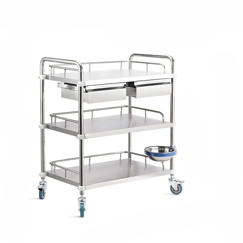 Trolley Cart  Medical Stainless Steel Mobile Medical Trolley