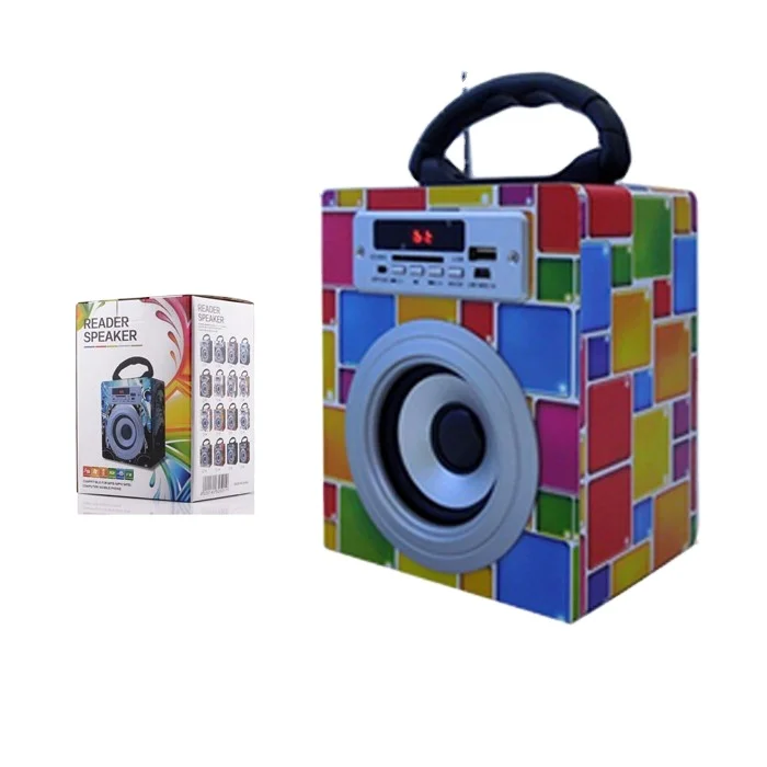 mini desktop speaker Wireless wooden speaker cabinet with karaoke microphone