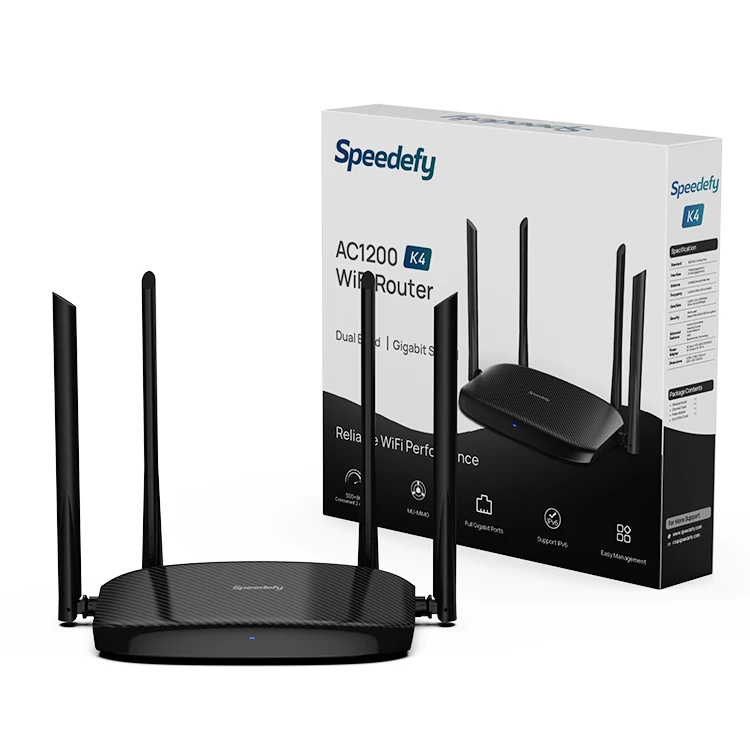 Dual-band Gigabit English firmware Wifi router 4*6dbi external dual-band antenna