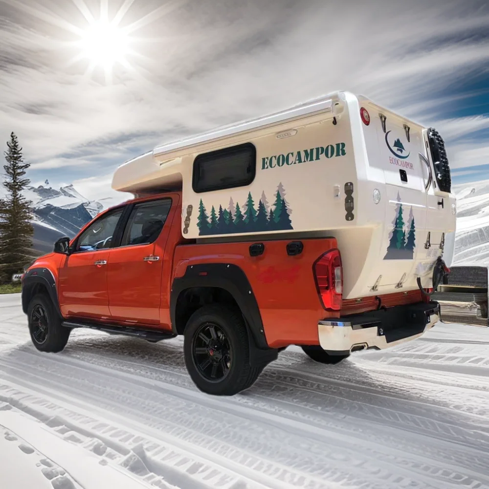 Kinlife 4x4 грузовик с двойной кабиной туристический слайд на пикапе всплывающий походный автомобиль прицеп со светодиодными огнями прочное стекловолокно