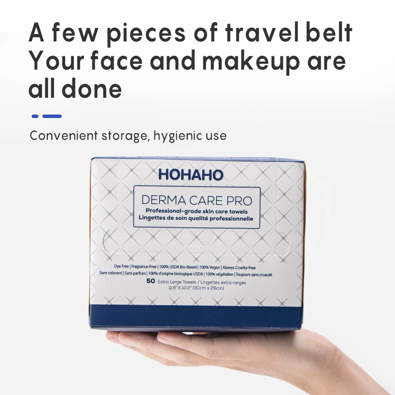 Biodegradable Disposable Face Washcloths Boxed Clean Skin Custom Cleansing Wipes Pure Cotton Makeup Remover Towels