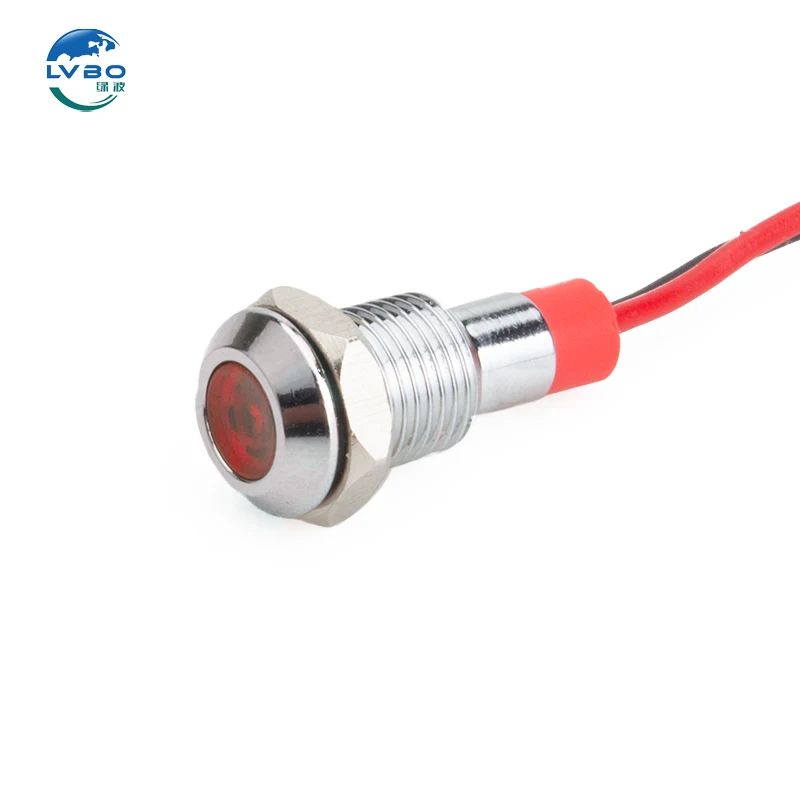 LVBO New Material 6/8/10/12/16/19/22/30mm metal Equipment Indicator Lights 6 colors led Pilot lamps with 12V