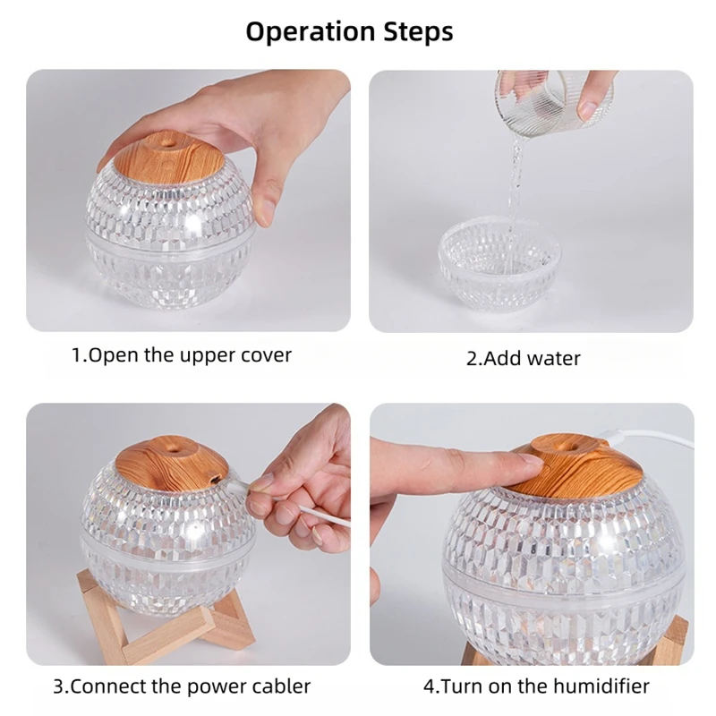 High Quality Humidificador Mini Ultrasonic Air Humidifier Soft Night Light Usb Crystal Double Spray Humidifiers