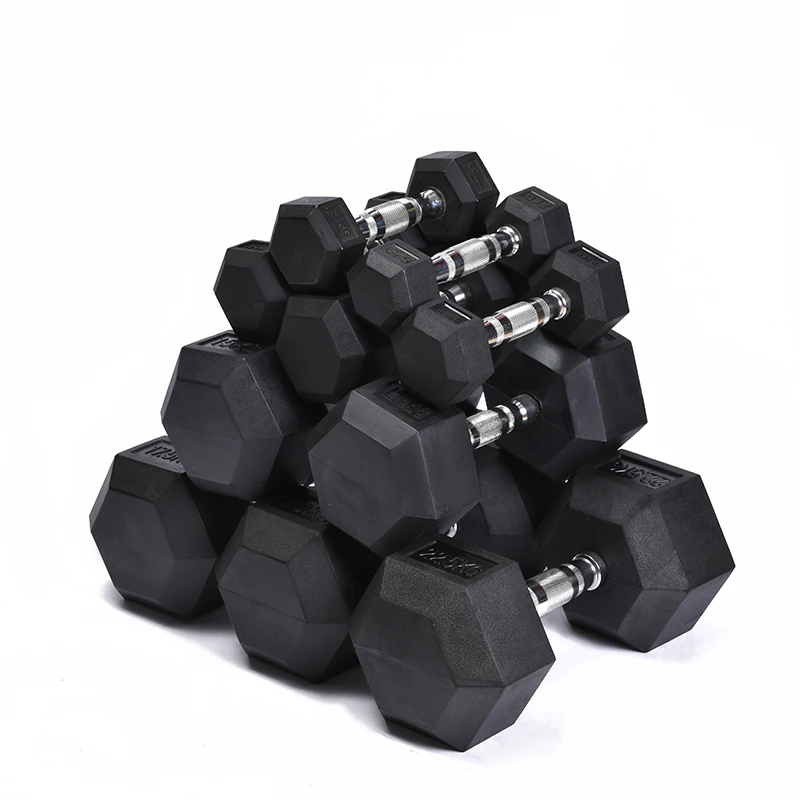 Fixed Dumbbell Hex Color Iron Custom Logo Black Durable Unisex Universal HL Customized Logo Availale for Weight Lifting FENGNIX
