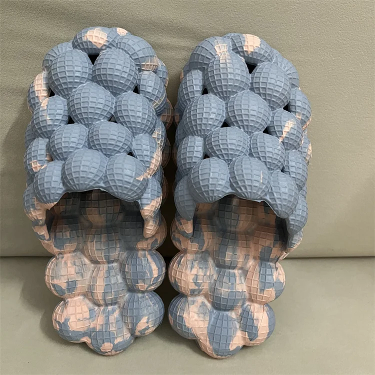 New Custom Tan Black Tie dye yellow blue pink Plain Cute Lady Women Size 8 Size 9 Message Rhinestone Bubble Slides Slippers