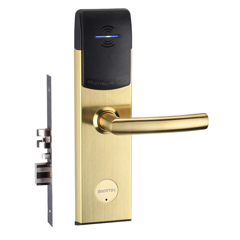 SS 304 Classical Electronic SMARTEK Hotel Room Door Lock Card Reader Lock