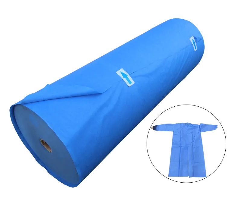 China  blue bata air filter/coverall/cover beds sms disposable nonwoven fabrics roll 3 bolsillos
