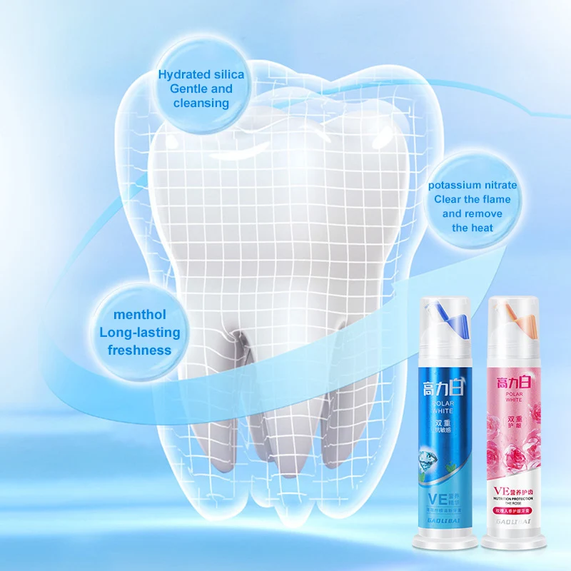 Wholesale Vitamin E Nutrition Dual Anti-Sensitive Mint Lemon Rose Ginseng Remove Stains Toothpaste