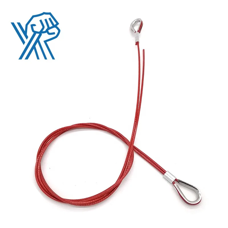 Manufacture supply steel wire cable lift suspension assembly safety lanyard with loops