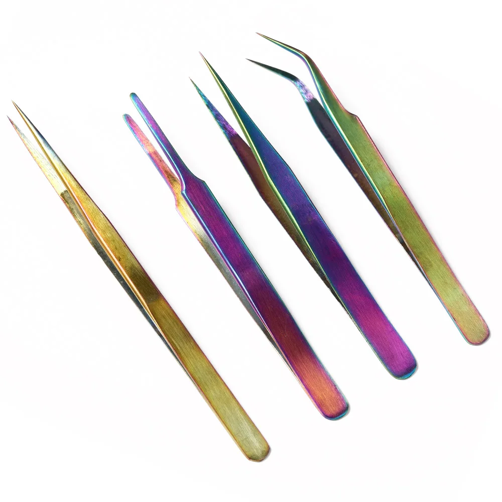 Wholesale Stainless Steel Tweezers for Manicure Tools High Quality Anti-static Tweezers for Nail Art Rhinestones