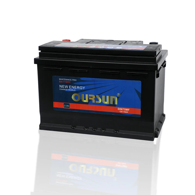 Высокая производительность 12v 75ah MF DIN75 авто аккумулятор
