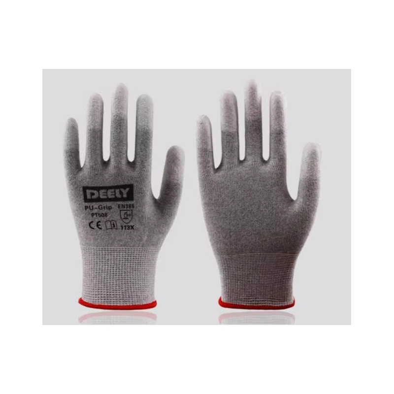 Anti Static ESD Glove PU Fingertips Coated Nylon/Polyester Touch Screen Gloves for Custom OEM Industrial Work Glove