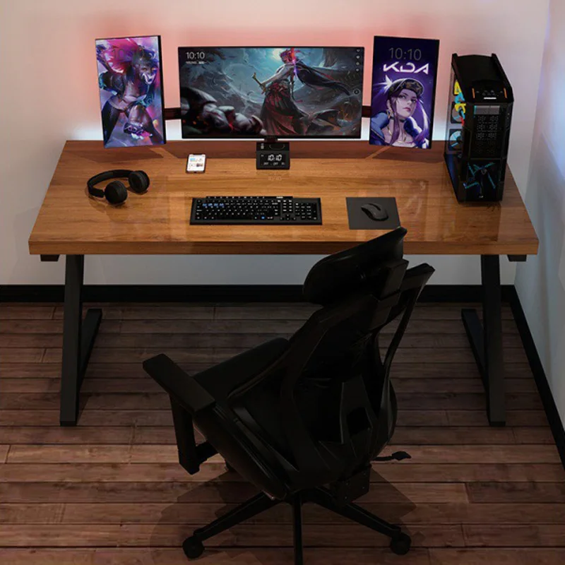 Computer desk solid wood writing desktop home desks bedroom room workbench game gaming table furniture ready to ship