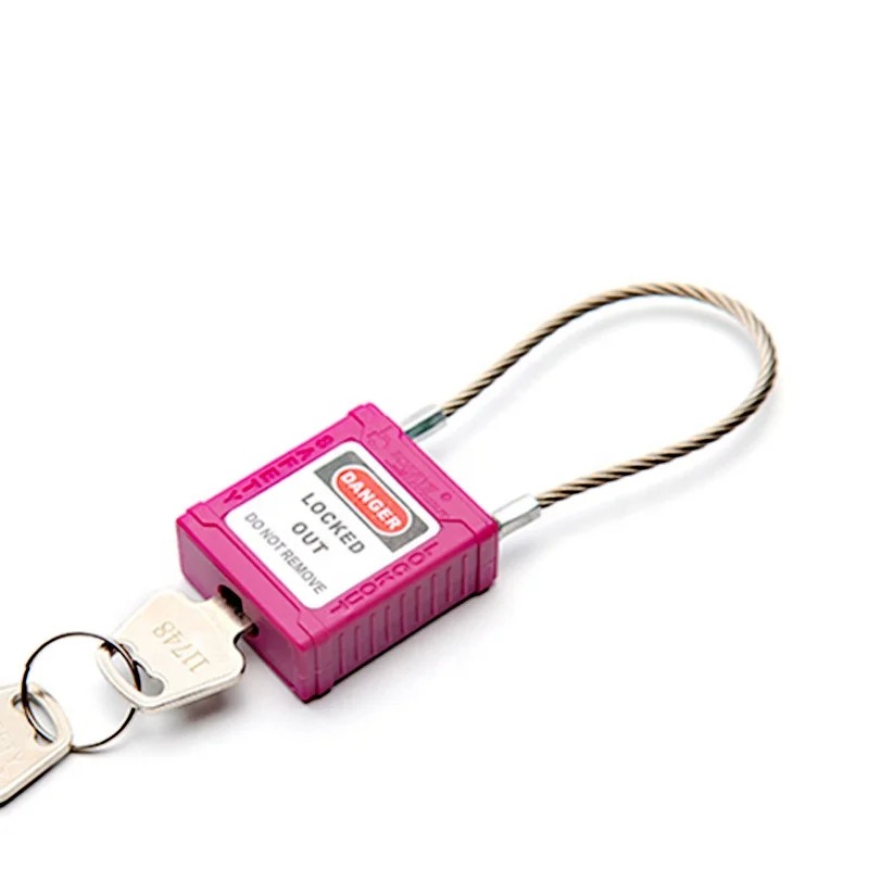 OEM Industrial Steel Cable safety padlock With Master Key for Industrial lockout-tagoutDanger isolation