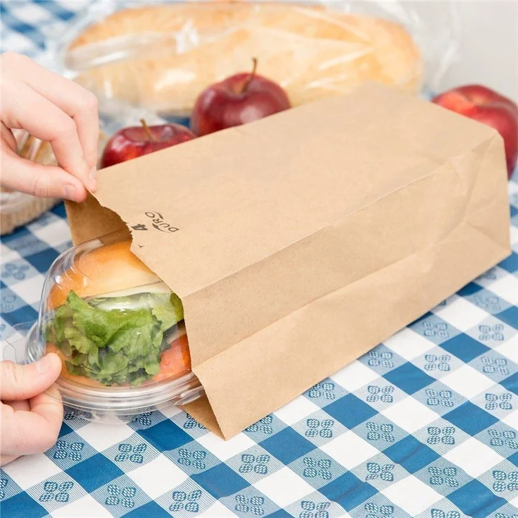 Brown Paper Bags Wax Lined 5 Lb Grease Resistant Paper Bags for Sandwiches Fries Popcorn Donuts and Creamy