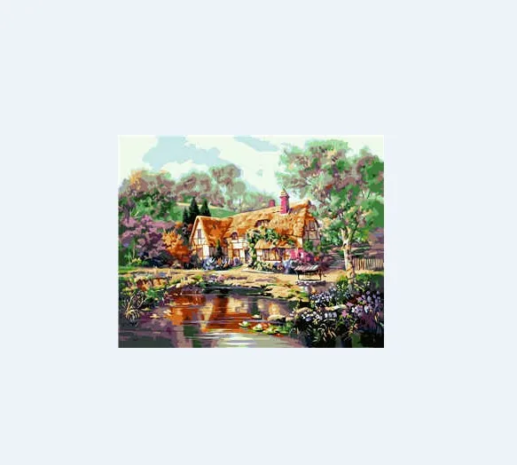 
Amazon Popular Diy Acrylic Painting Simple Rural Landscape Picture Paint By Numbers For Children 