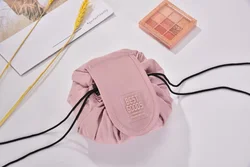 Private label travel large capacity recycled beauty nylon drawstring cosmetic bag makeup bag