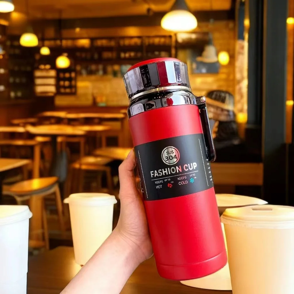 new product new gift item Stainless steel wall thermo time marker reminder with led temperature display vacuum flask smart water