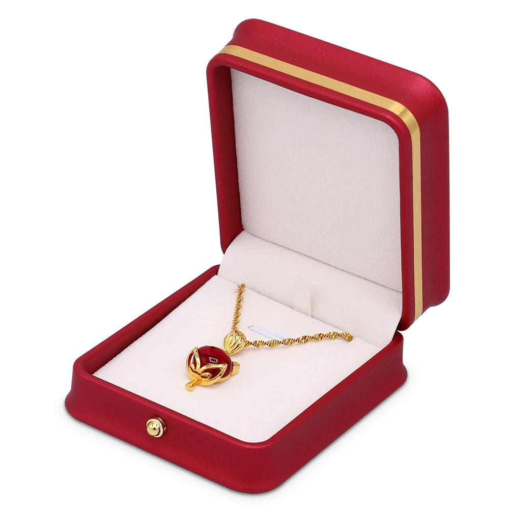 Custom Jewellery Gift Box For Ring Necklace Bracelet Jewelry Set Packaging Red Pu Leather Luxury Jewelry Box