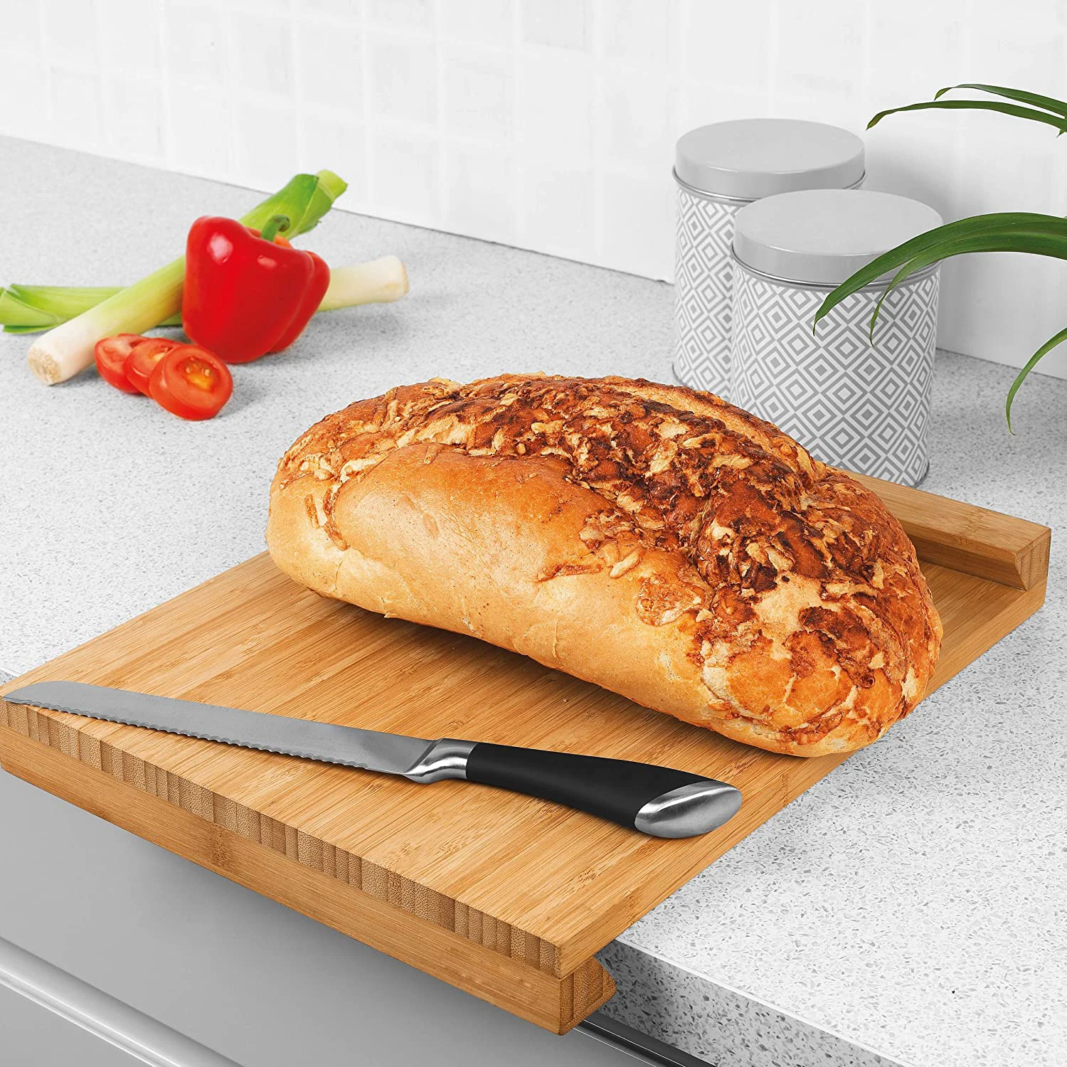 Durable Bamboo Wood Cutting Board Wholesale Worktop Vegetables Coloured Chopping Board with Lip