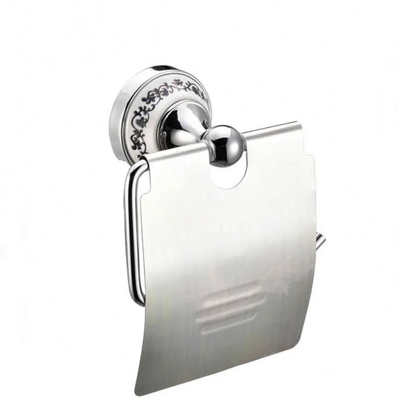 zinc Alloy chrome ceramic tissue holder toilet roll holder paper towel holder