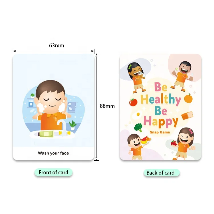 baseball animal color blank pvc holder print custom children cute affirmation cards with box